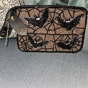 Beaded India Boutique  Black and Brown Beaded Shoulder Bag "BAT" DESIGN
